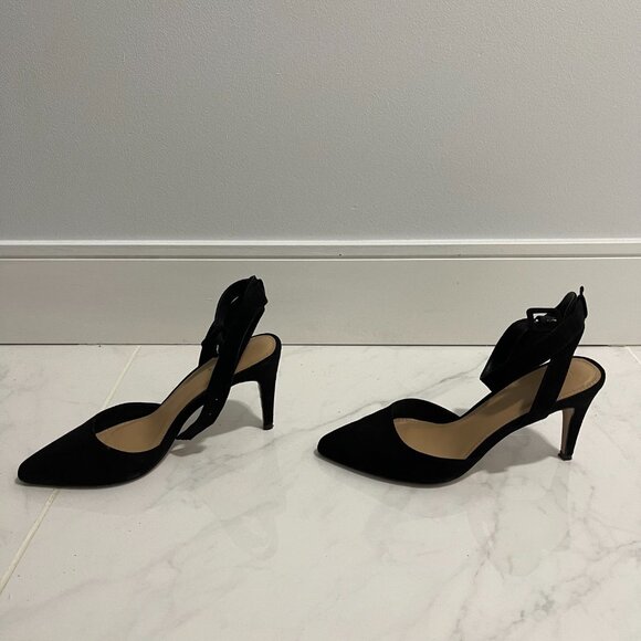 Black Suede Heels SIZE 9 - Picture 2 of 4